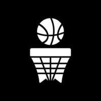 basketball glyphe inversé icône conception vecteur