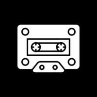 cassette glyphe inversé icône conception vecteur