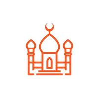 icône de la mosquée dans un style linéaire vecteur
