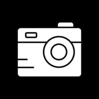 caméra glyphe inversé icône conception vecteur