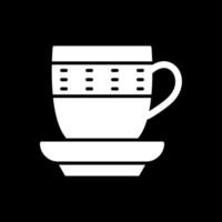 tasse glyphe inversé icône conception vecteur