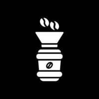 café filtre glyphe inversé icône conception vecteur