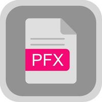 pfx fichier format plat rond coin icône conception vecteur