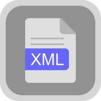 xml fichier format plat rond coin icône conception vecteur