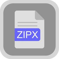 zipx fichier format plat rond coin icône conception vecteur