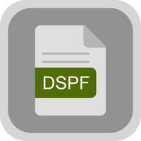 dspf fichier format plat rond coin icône conception vecteur