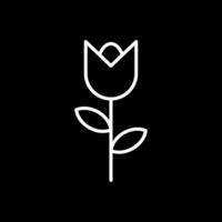 tulipe ligne inversé icône conception vecteur