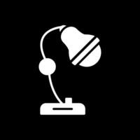 bureau lampe glyphe inversé icône conception vecteur