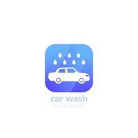 icône du logo de lavage de voiture, vecteur