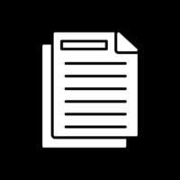 document glyphe inversé icône conception vecteur