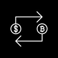 bitcoin échange ligne inversé icône conception vecteur