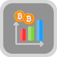 bitcoin graphique plat rond coin icône conception vecteur