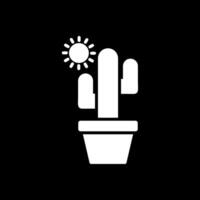 cactus glyphe inversé icône conception vecteur