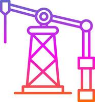 pétrole derrick ligne pente icône conception vecteur