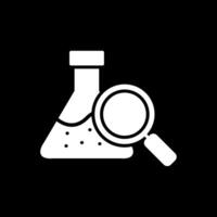 chimique une analyse glyphe inversé icône conception vecteur