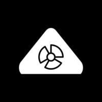 radioactif glyphe inversé icône conception vecteur