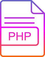 php fichier format ligne pente icône conception vecteur