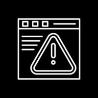 avertissement navigateur ligne inversé icône conception vecteur