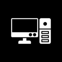 ordinateur glyphe inversé icône conception vecteur