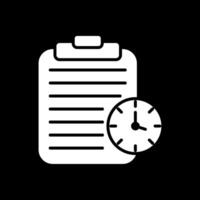 chronomètre glyphe inversé icône conception vecteur