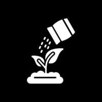 fertiliser le les plantes glyphe inversé icône conception vecteur