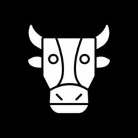 vache glyphe inversé icône conception vecteur
