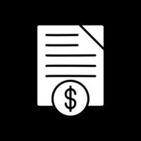 hypothèque papier glyphe inversé icône conception vecteur