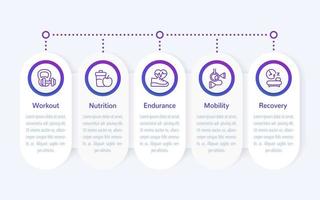 infographie de remise en forme, conception de bannières avec des icônes de ligne, vecteur