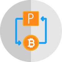 bitcoin Pay Pal plat échelle icône conception vecteur