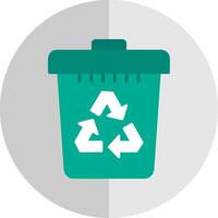 recycler poubelle plat échelle icône conception vecteur