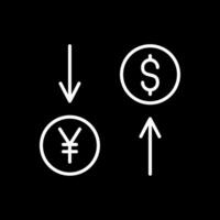 échange taux ligne inversé icône conception vecteur