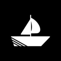 bateau glyphe inversé icône conception vecteur