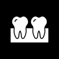 les dents glyphe inversé icône conception vecteur