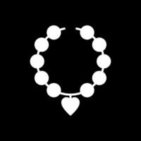 perle Collier glyphe inversé icône conception vecteur