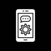 mobile téléphone glyphe inversé icône conception vecteur