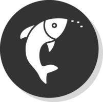 poisson plat cercle icône conception vecteur