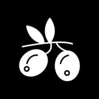 Olives glyphe inversé icône conception vecteur
