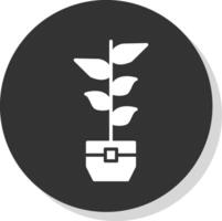 caoutchouc plante glyphe ombre cercle icône conception vecteur