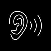 oreille ligne inversé icône conception vecteur