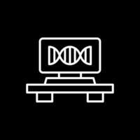 ADN brin ligne inversé icône conception vecteur
