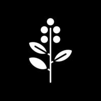 eucalyptus glyphe inversé icône conception vecteur
