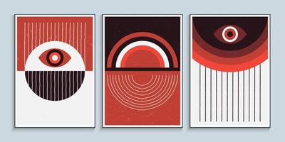 modèle d'affiches contemporaines minimalistes avec des éléments de formes primitives vecteur