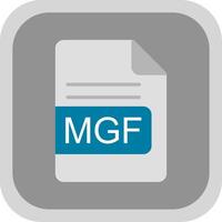 mgf fichier format plat rond coin icône conception vecteur