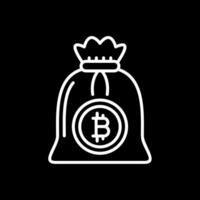 bitcoin sac ligne inversé icône conception vecteur