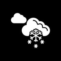 neige glyphe inversé icône conception vecteur