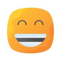 enthousiaste emoji icône, content visage conception vecteur