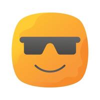des lunettes sur emoji visage montrant concept icône de cool émoji, fier emoji vecteur