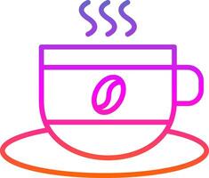 café tasse ligne cercle autocollant icône vecteur