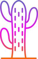 cactus ligne cercle autocollant icône vecteur