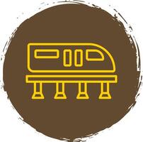 monorail ligne cercle autocollant icône vecteur
